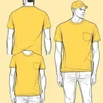 faded yellow short-sleeve crew neck T-shirt image